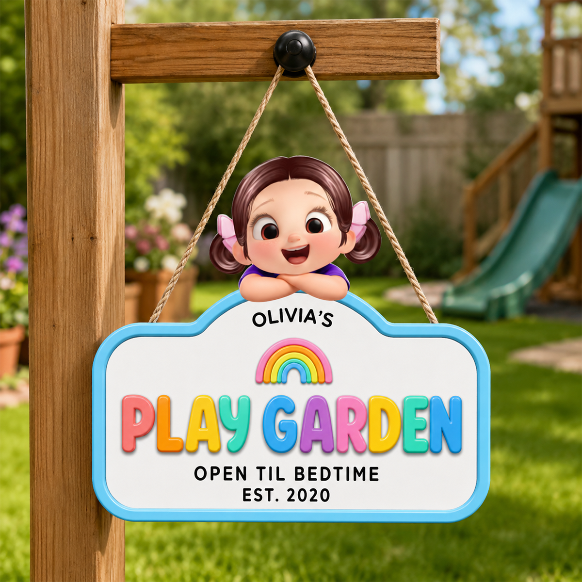 Custom Children's Outdoor Playhouse Sign - Personalized Wood Sign - Outdoor Play Summer Decor