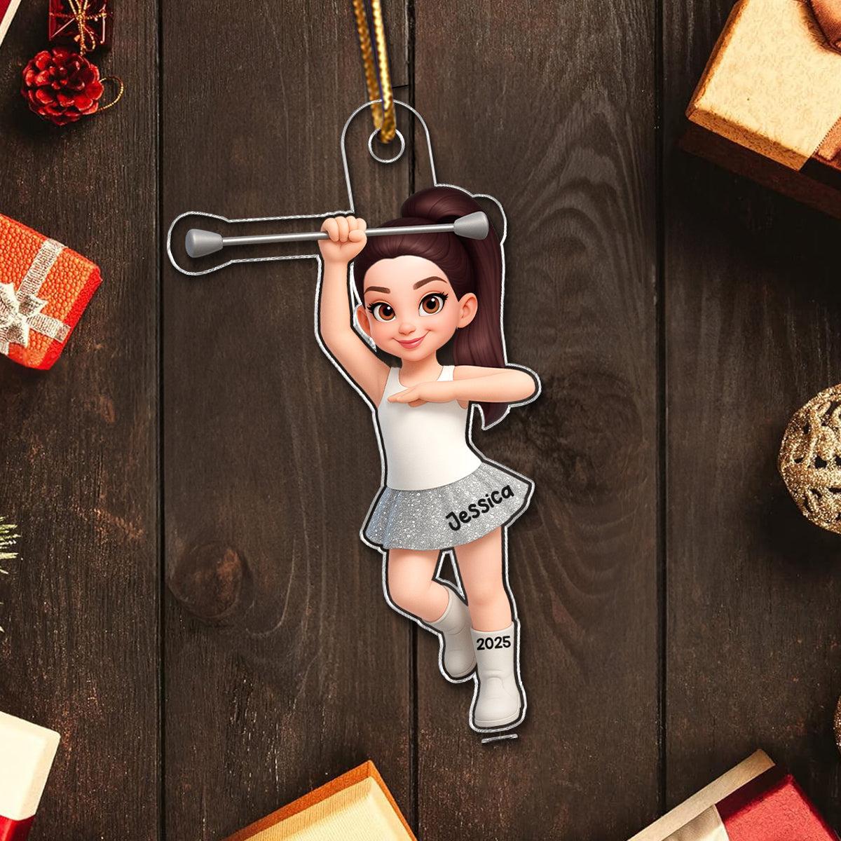 3D Effect Marching Band - Personalized Acrylic Ornament - Gift For Granddaughter, Grandson