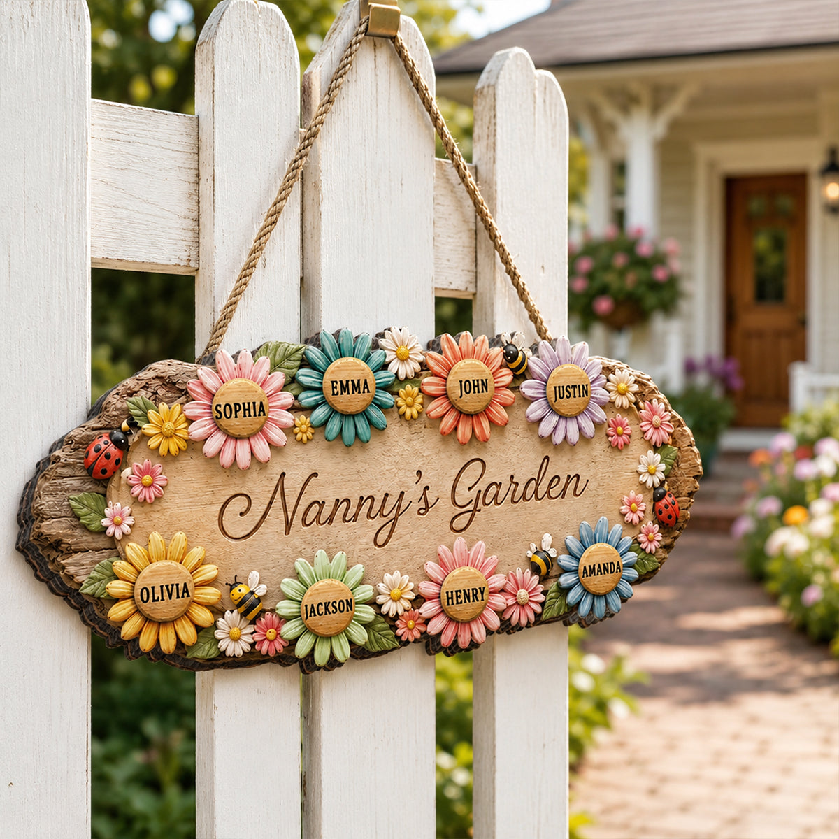 Grandma's Garden - Personalized Wooden Sign - Home Decor for Grandma