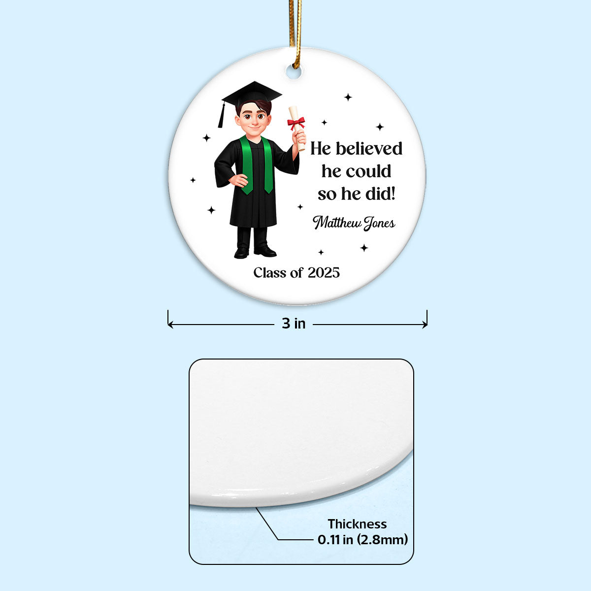 And So The Adventure Begins Class Of 2025 2026 Senior - Personalized Ceramic Ornament - Gift For Graduates, Daughter, Son