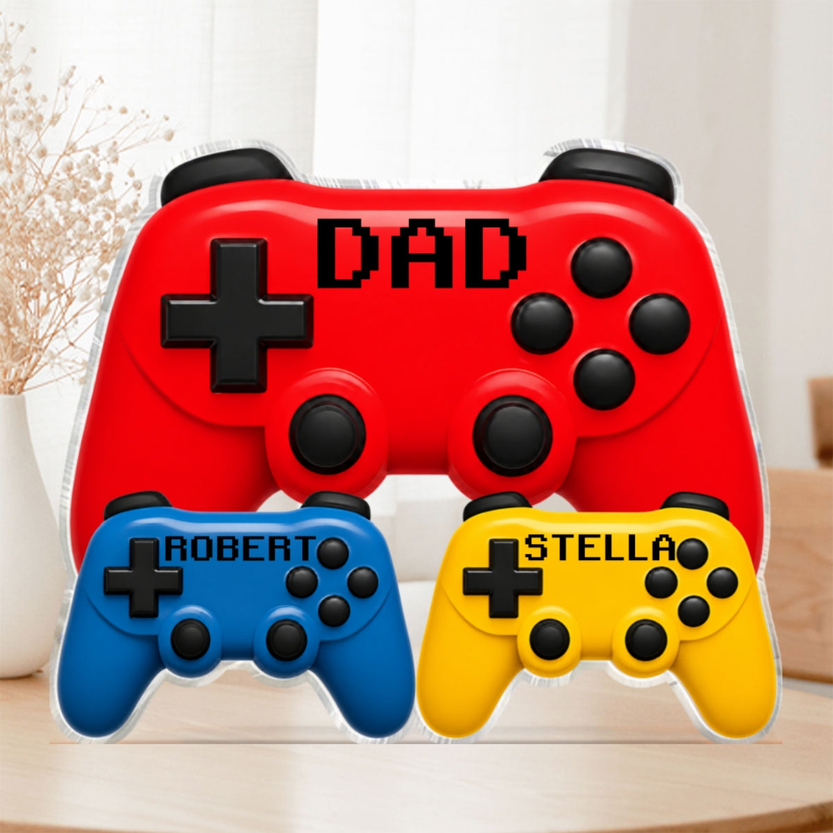 Gamer Dad Controllers - Personalized Acrylic Block Plaque -  Gift For Dad, Husband, Gamers