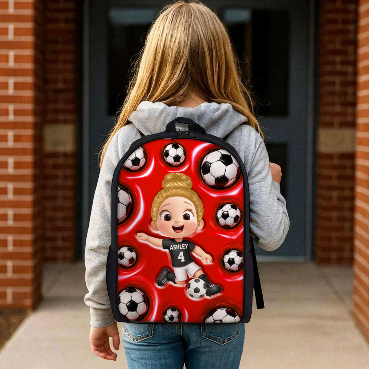 Soccer Patterns Boy And Girl - Personalized Backpack - Back To School Gift For Kids, Daughters, Sons, Grandkids