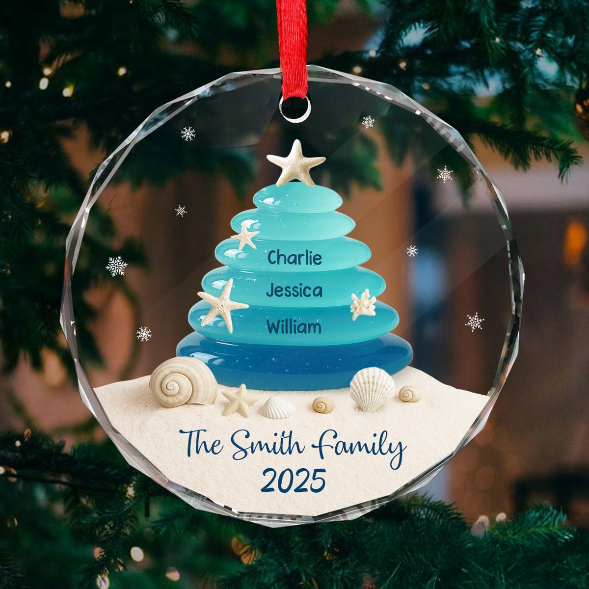 Sea Glass Christmas Tree - Personalized Glass Ornament - Heartwarming Festive Christmas Decor