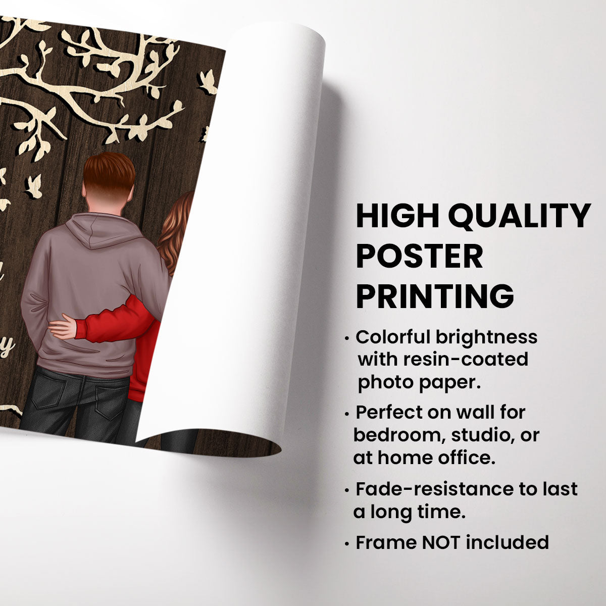 My Favorite Place in All the World Couple Tree - Personalized Poster - Gift for him, Gift for her