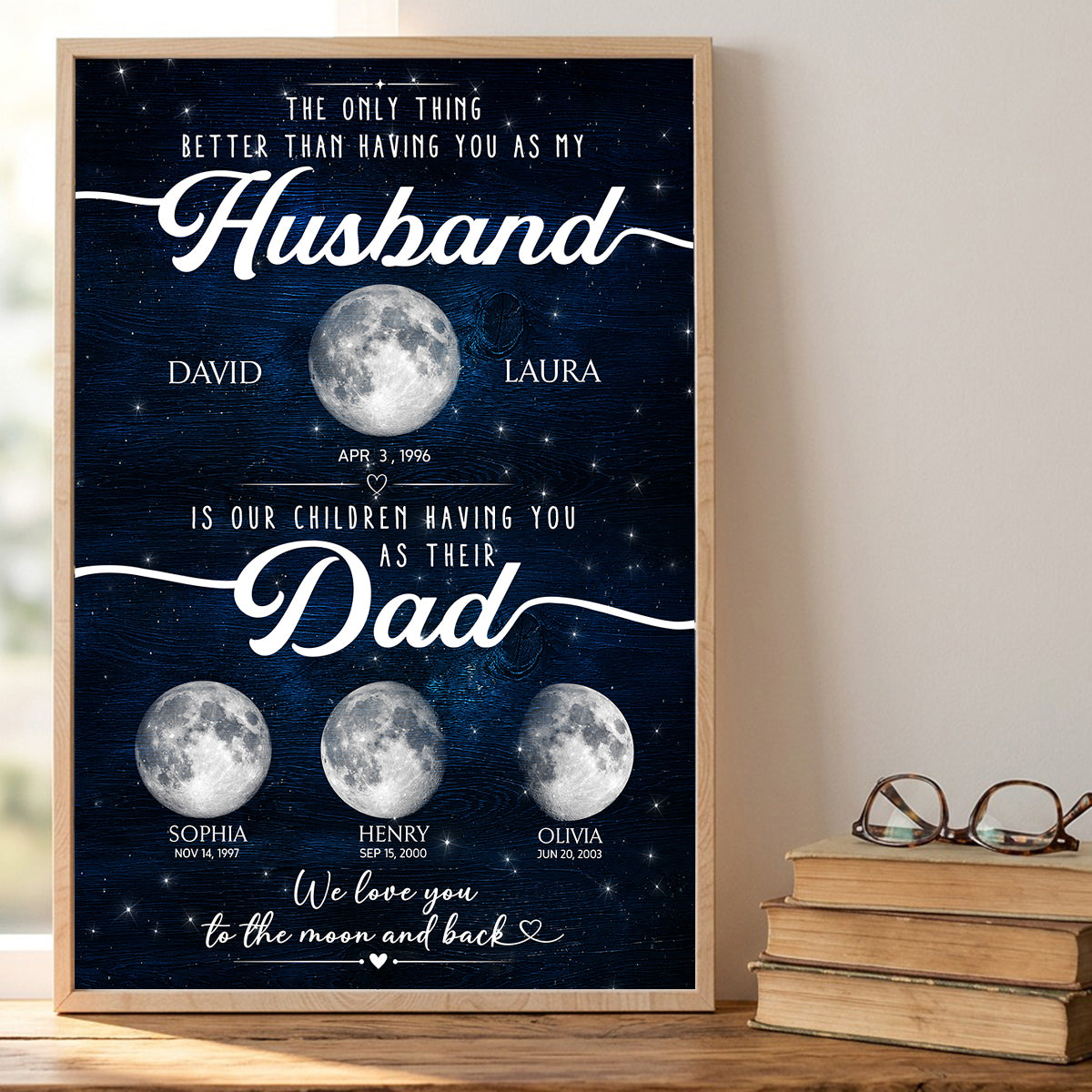 The Only Thing Better Custom Moon Phase by Date - Personalized Poster - Father's Day Gift for Dad, Husband