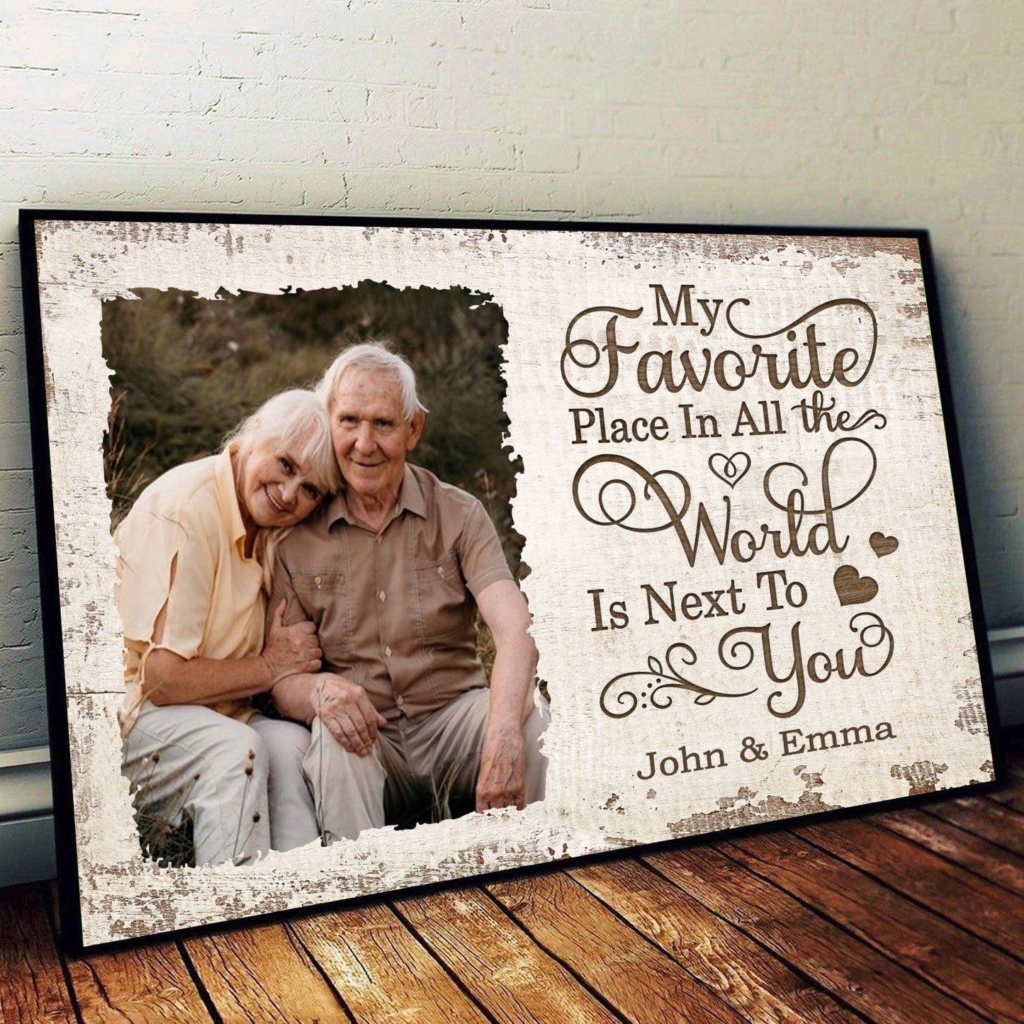 Favorite Place In The World Couple Photo Personalized Poster, Gift For Him, For Her