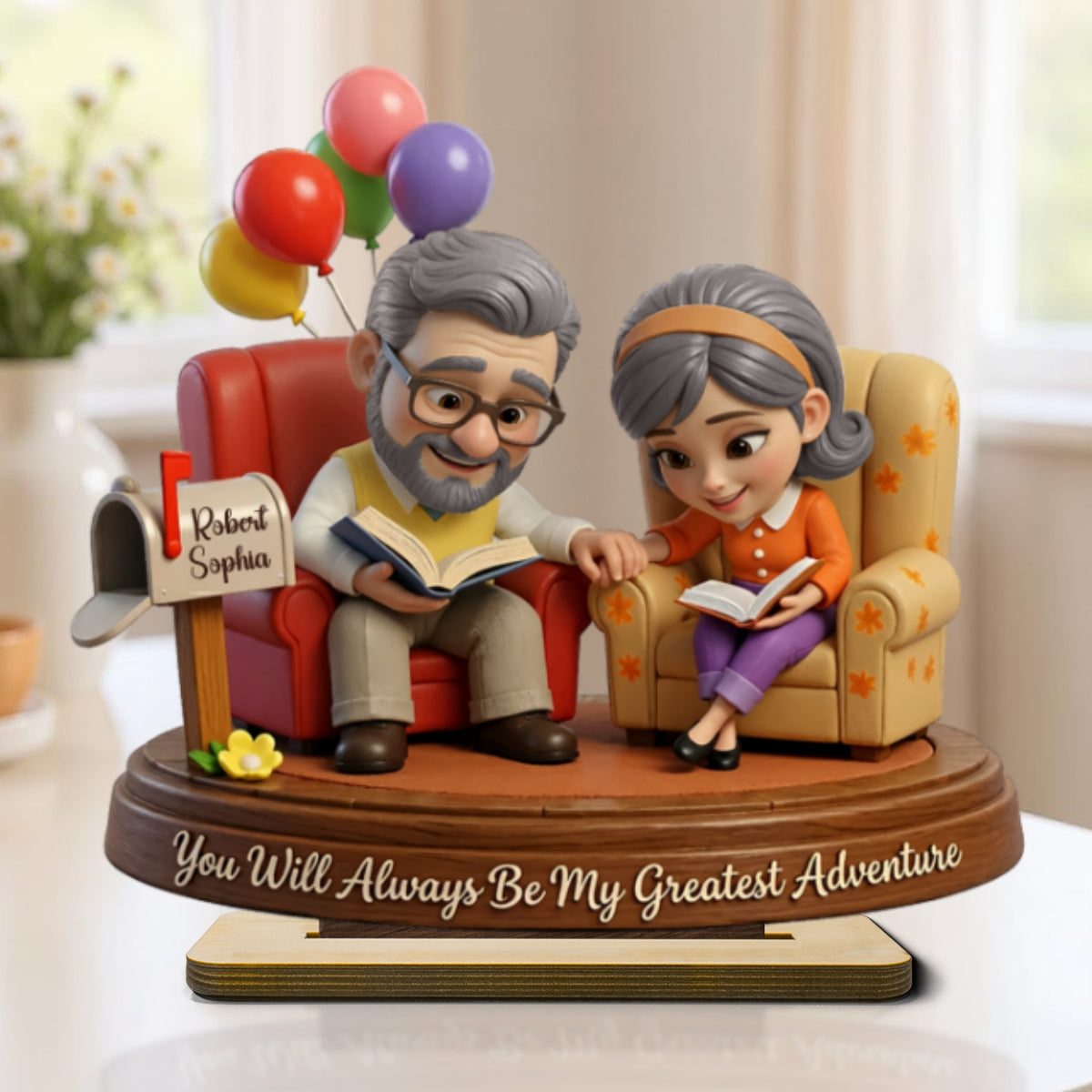 You Are My Greatest Adventure Old Couple - Personalized 2-Layered Wooden Plaque - Anniversary, Valentine's Day Gift, Gift For Him, Gift For Her