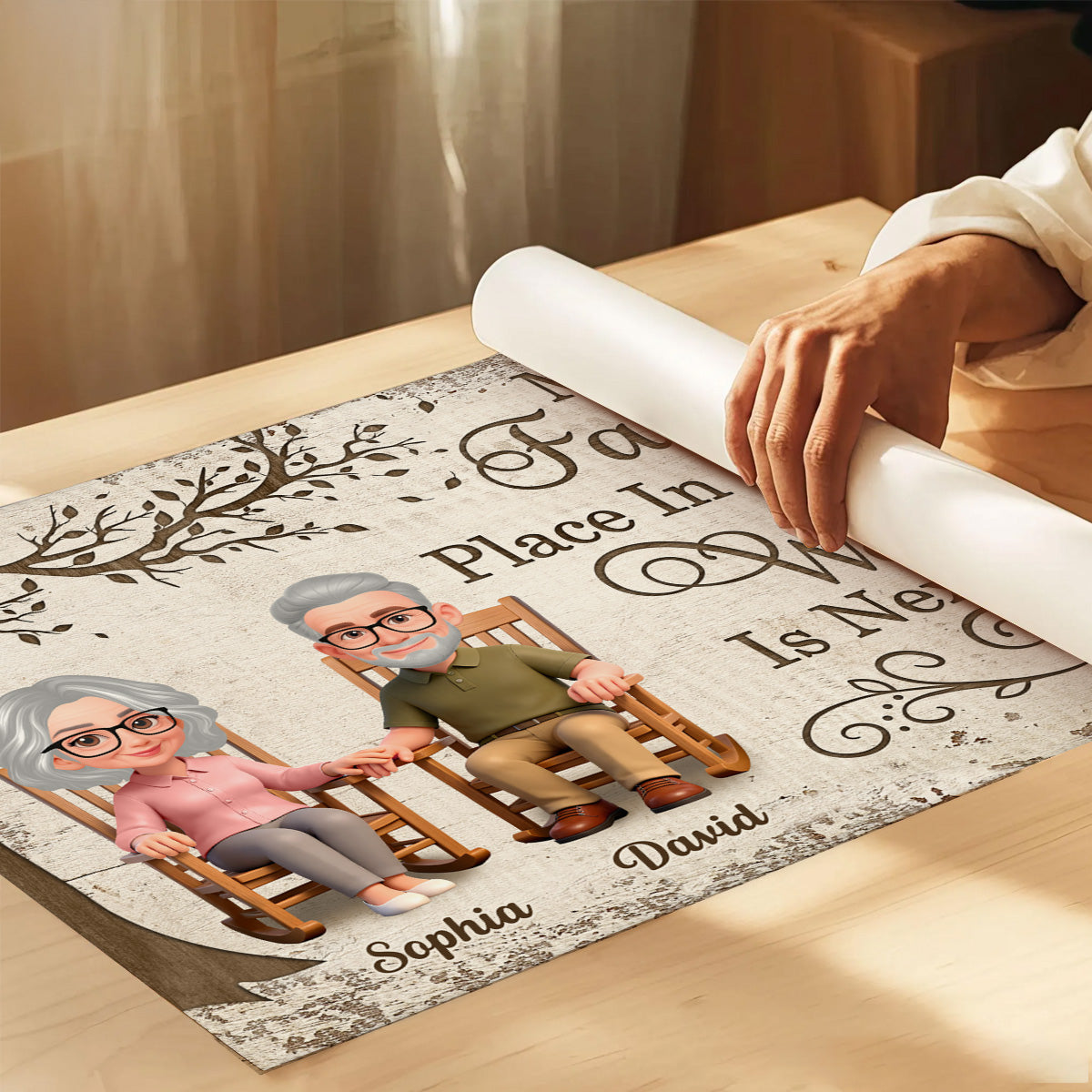 Eternal Love Couple On Rocking Chair - Personalized Poster - Valentine's Day Gift For Couple