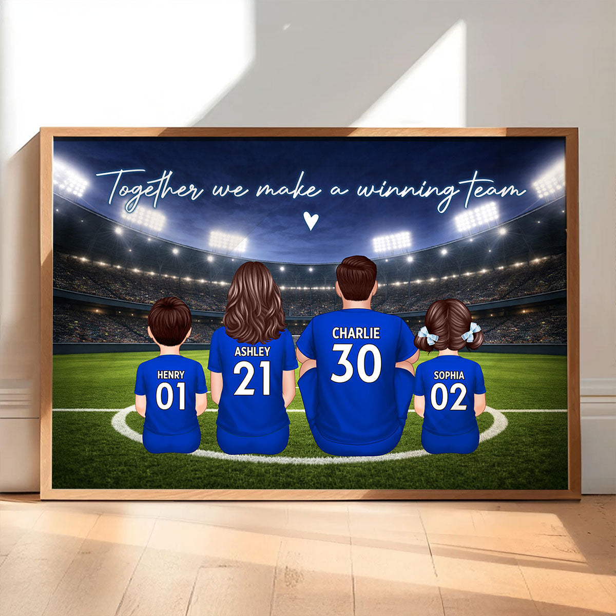 Family Soccer Daddy's Dream Team - Personalized Poster - Gift For Soccer Dad, Gift For Family