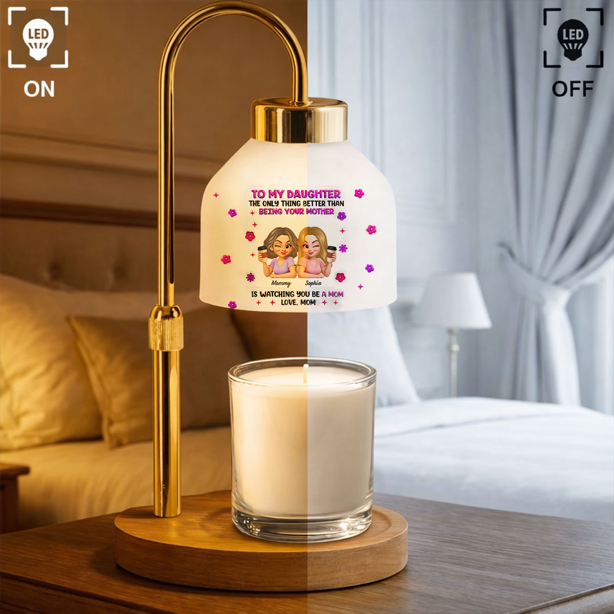 Watching You Be A Mom Mother Daughter - Personalized Candle Warmer Lamp - Heartfelt Mother's Day Gift for Daughter