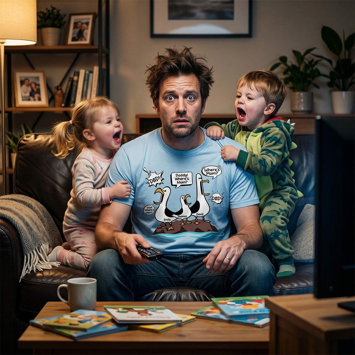 Where's Mom Funny Seagulls - Personalized Shirt - Funny Father's Day Gift For Dad, Husband