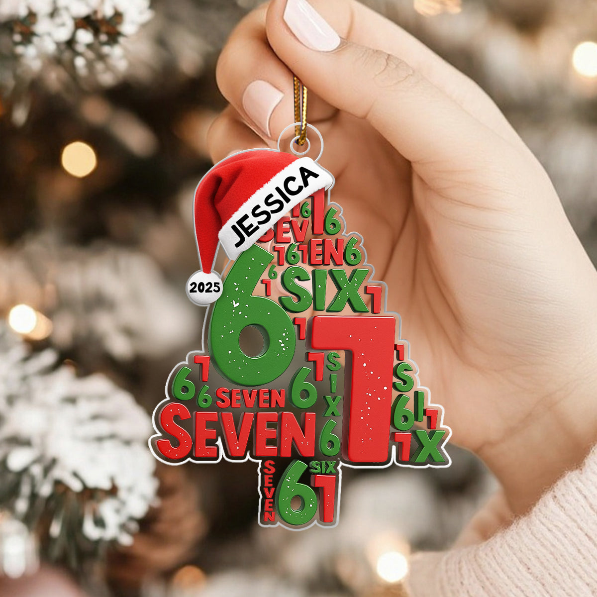 Trending Christmas Tree Six Seven - Personalized Acrylic Ornament - Christmas Gift for Kids, Grandskids