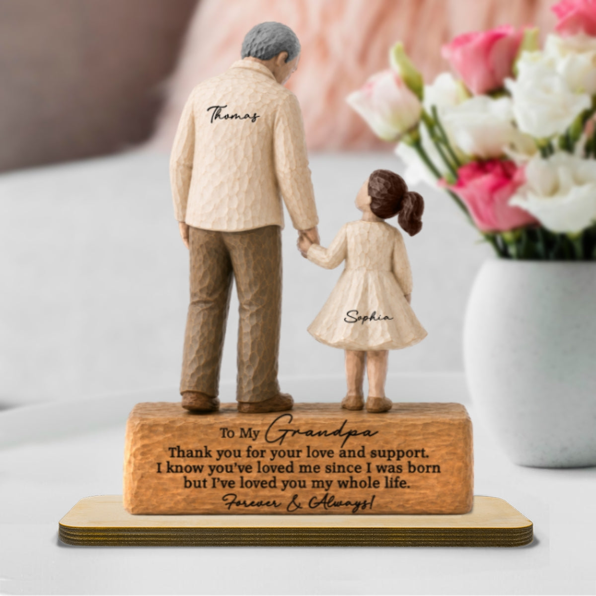 I've Loved You My Whole Life Grandpa 2D Flat Printed - Personalized 2-Layered Wooden Plaque - Sentimental  Gift For Grandpa