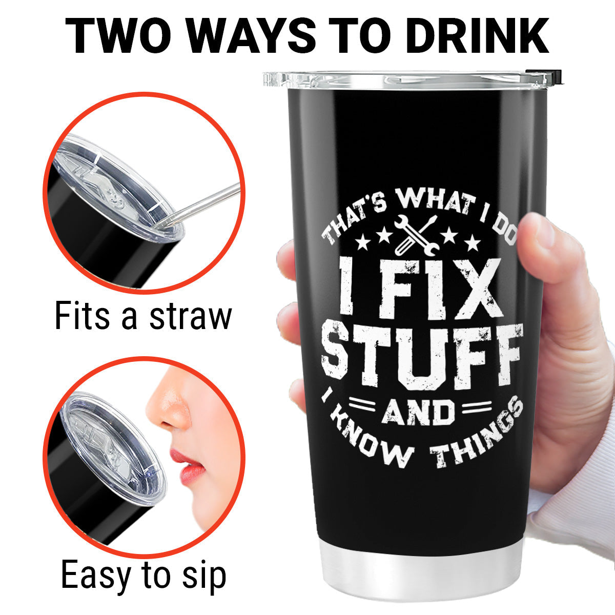 That's What I Do Mechanic Dad - Personalized Tumbler - Father's Day Gift For Dad, Grandpa