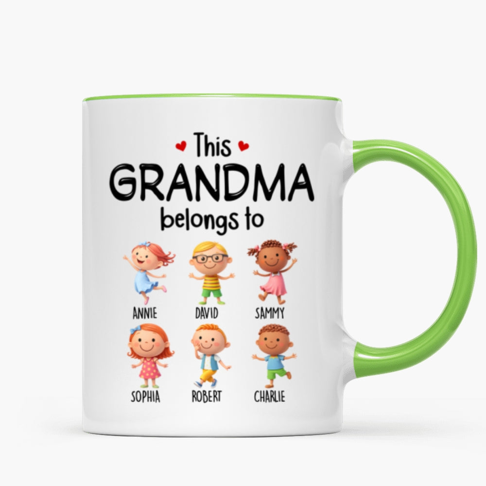 This Grandma Belongs to Cute Grandkids - Personalized Mug - Heartfelt Gift for Grandma