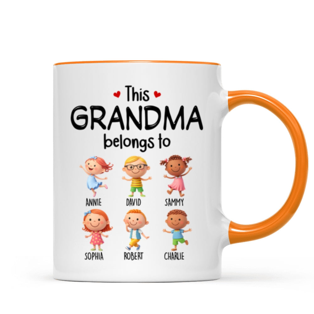This Grandma Belongs to Cute Grandkids - Personalized Mug - Heartfelt Gift for Grandma