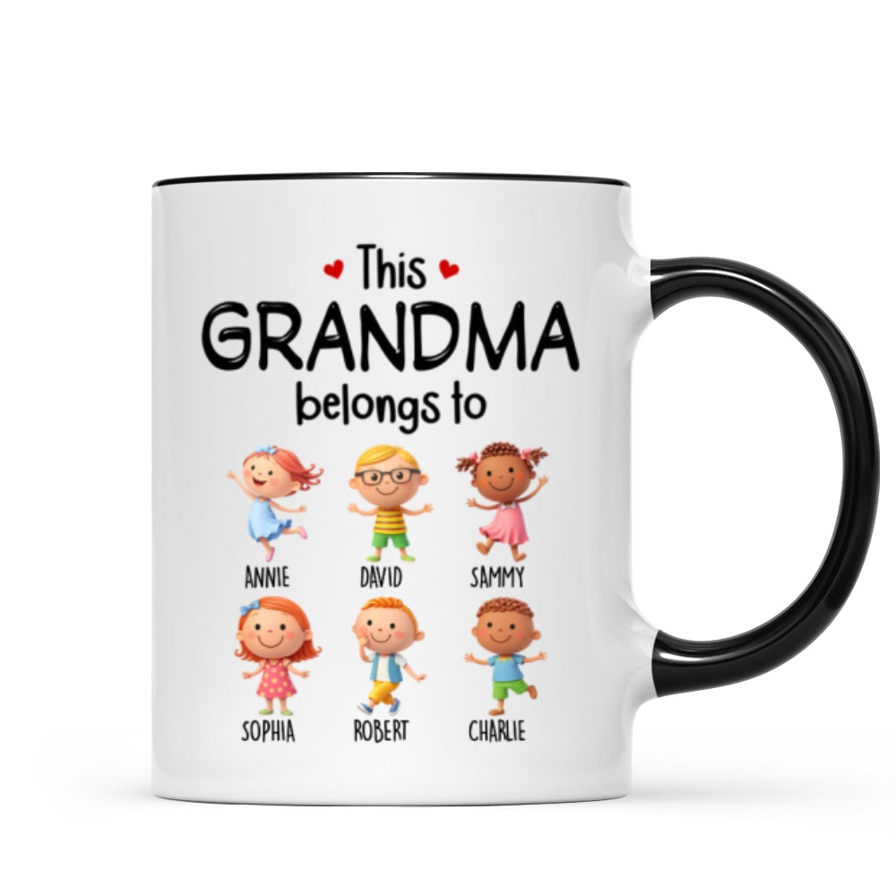This Grandma Belongs to Cute Grandkids - Personalized Mug - Heartfelt Gift for Grandma
