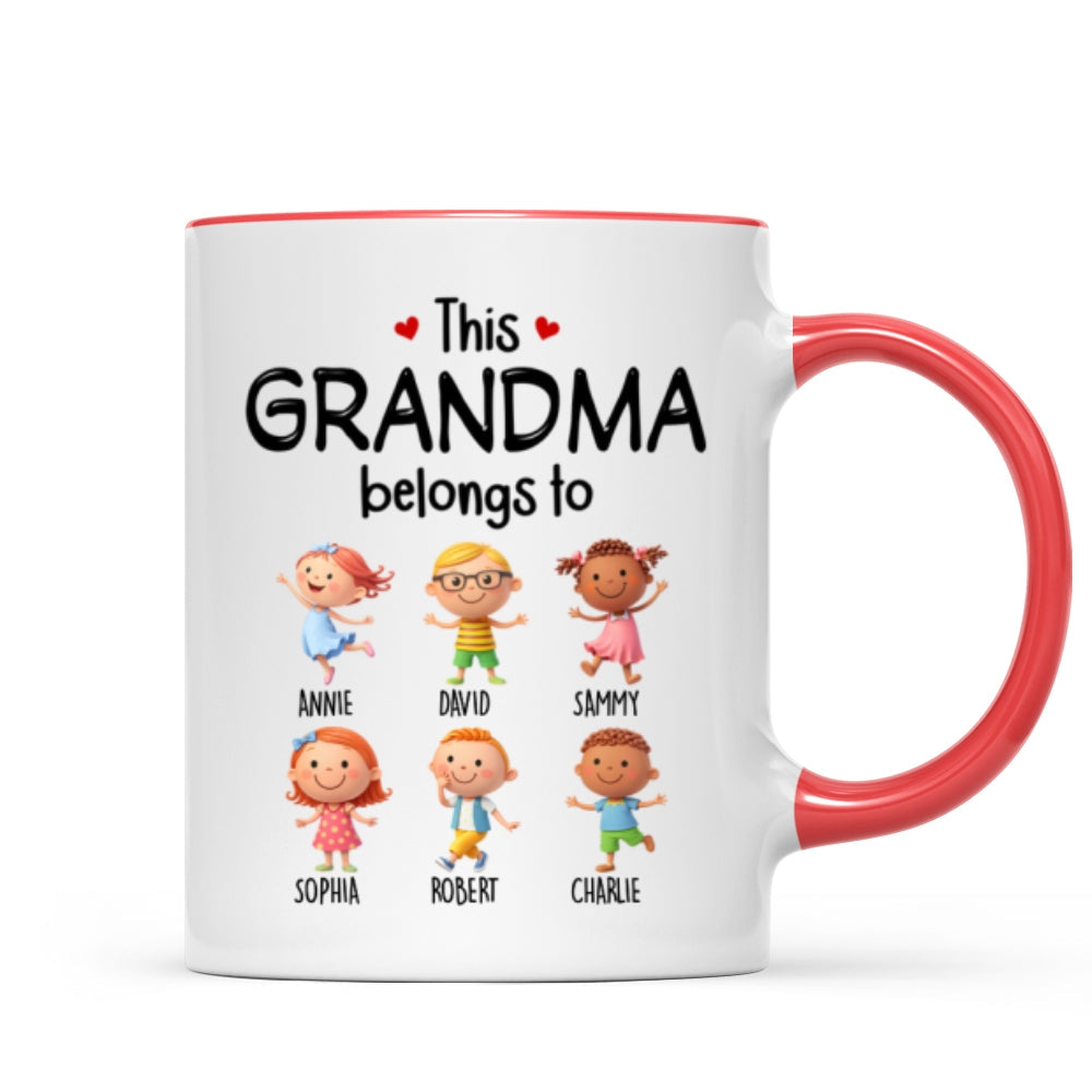 This Grandma Belongs to Cute Grandkids - Personalized Mug - Heartfelt Gift for Grandma