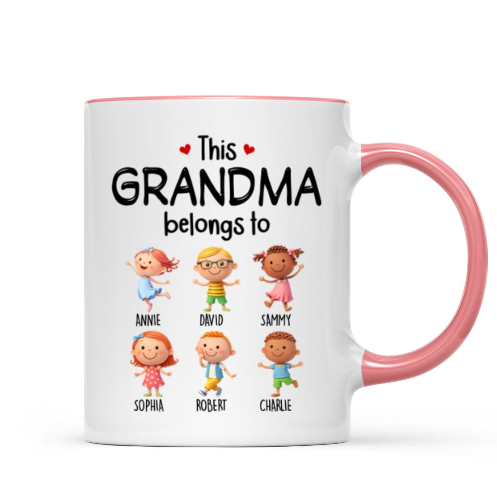This Grandma Belongs to Cute Grandkids - Personalized Mug - Heartfelt Gift for Grandma