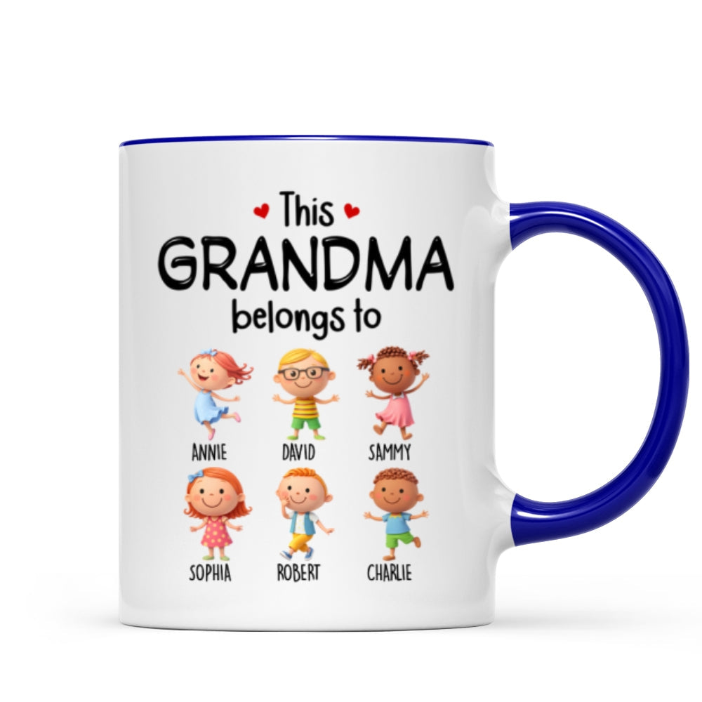 This Grandma Belongs to Cute Grandkids - Personalized Mug - Heartfelt Gift for Grandma