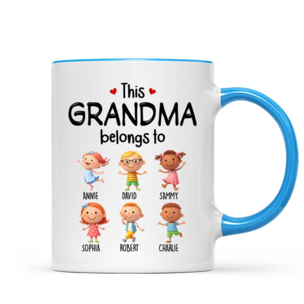 This Grandma Belongs to Cute Grandkids - Personalized Mug - Heartfelt Gift for Grandma