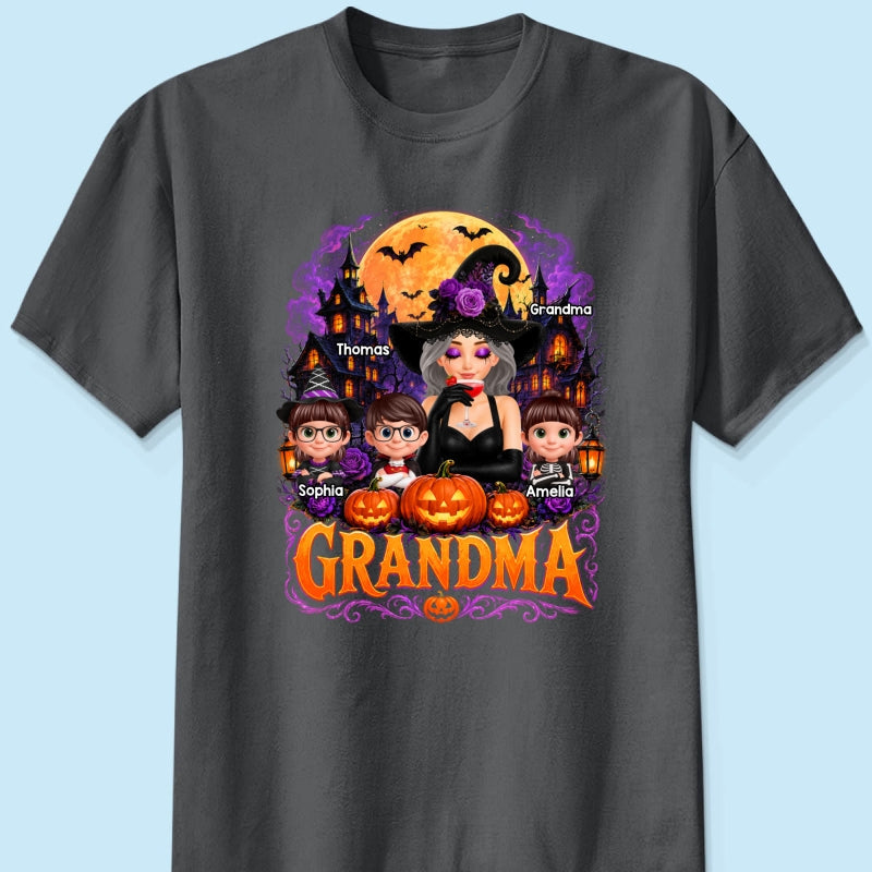 Grandma Witch Magical - Personalized Shirt - Trendy Halloween Tee for Grandma