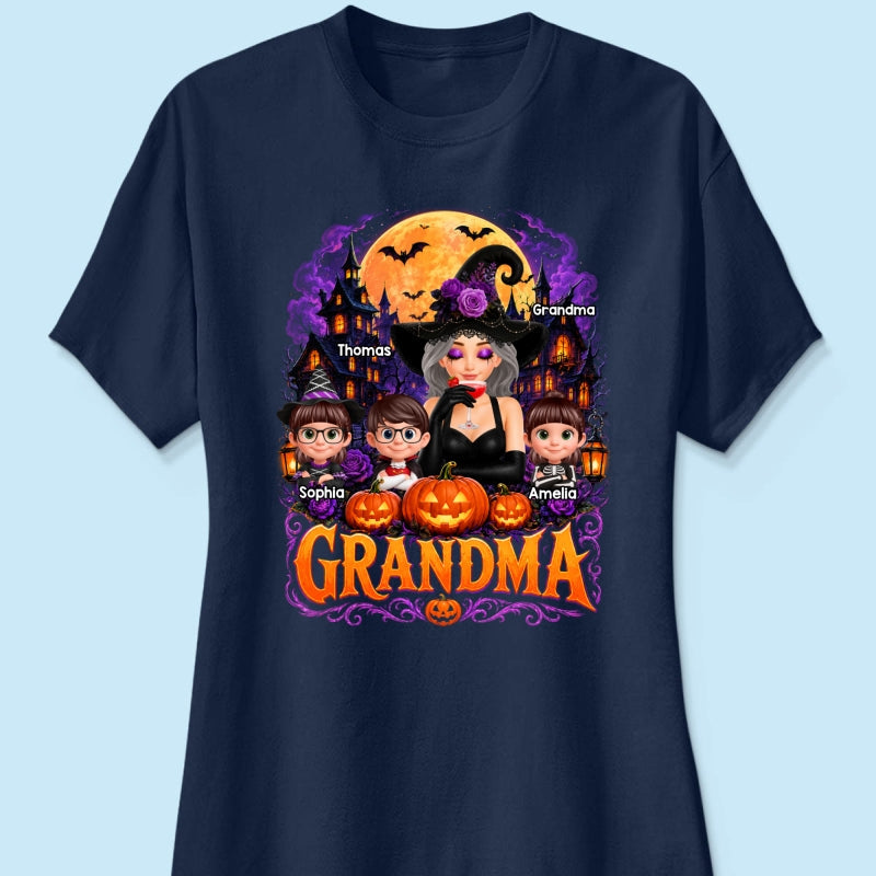 Grandma Witch Magical - Personalized Shirt - Trendy Halloween Tee for Grandma