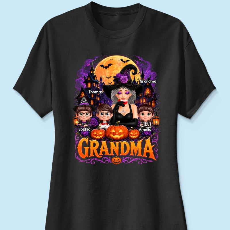 Grandma Witch Magical - Personalized Shirt - Trendy Halloween Tee for Grandma