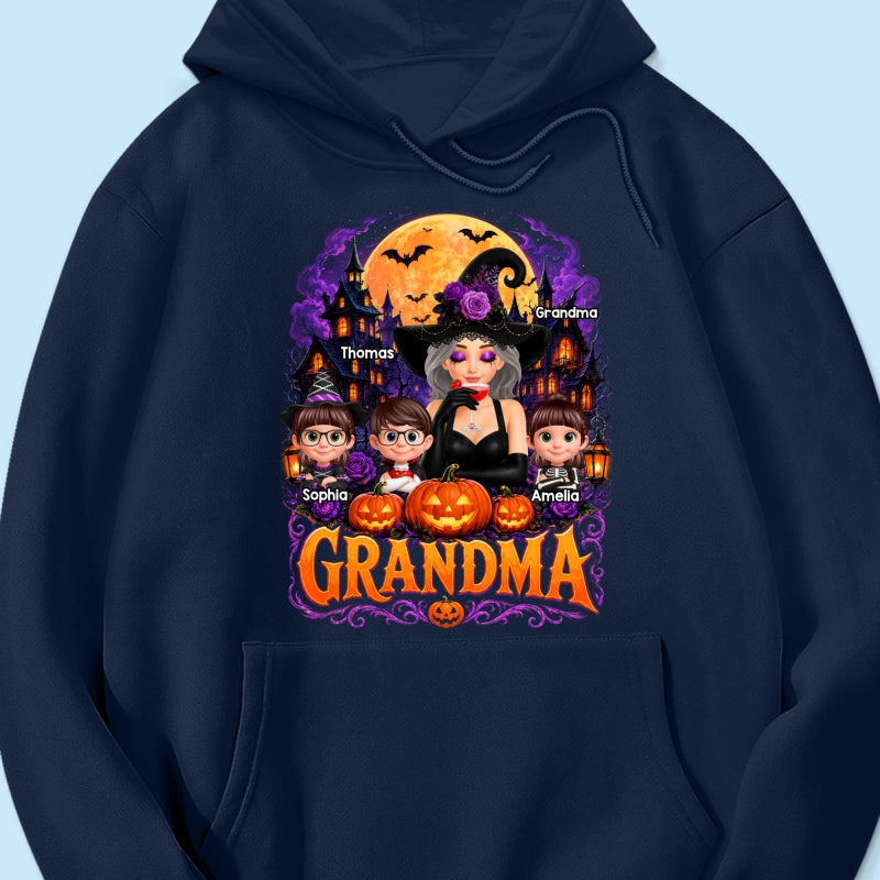 Grandma Witch Magical - Personalized Shirt - Trendy Halloween Tee for Grandma
