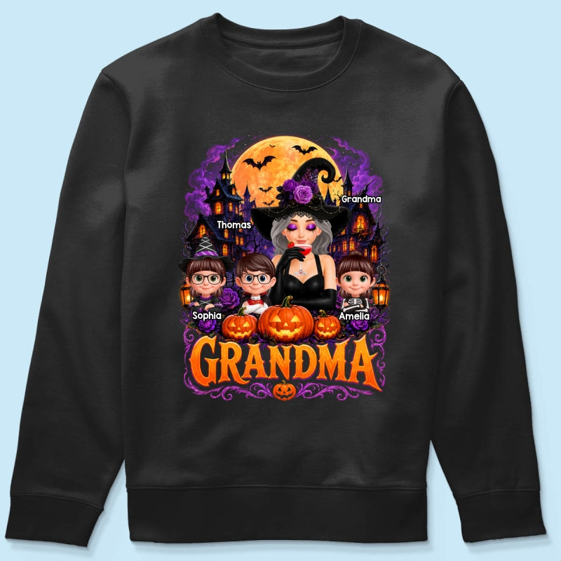Grandma Witch Magical - Personalized Shirt - Trendy Halloween Tee for Grandma