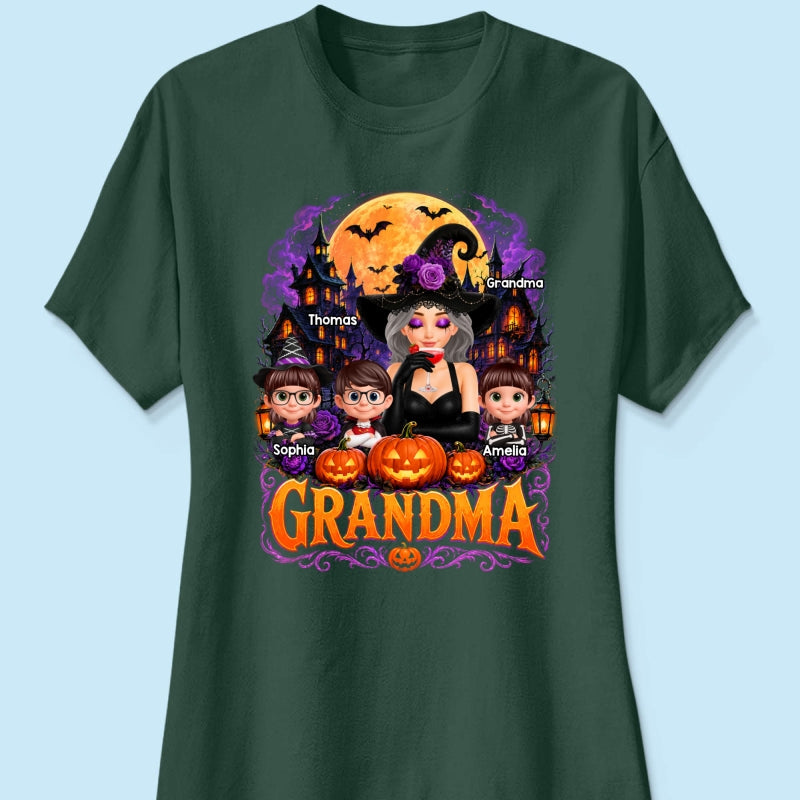 Grandma Witch Magical - Personalized Shirt - Trendy Halloween Tee for Grandma