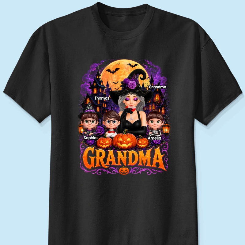 Grandma Witch Magical - Personalized Shirt - Trendy Halloween Tee for Grandma