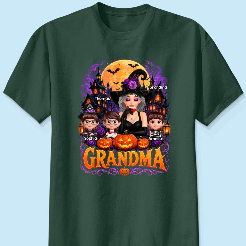 Grandma Witch Magical - Personalized Shirt - Trendy Halloween Tee for Grandma