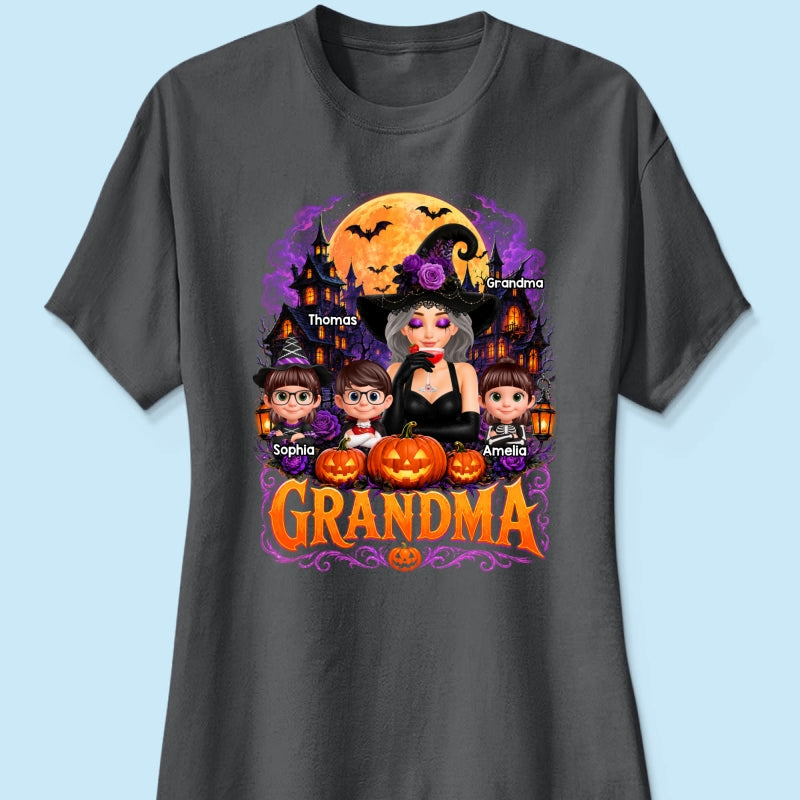 Grandma Witch Magical - Personalized Shirt - Trendy Halloween Tee for Grandma