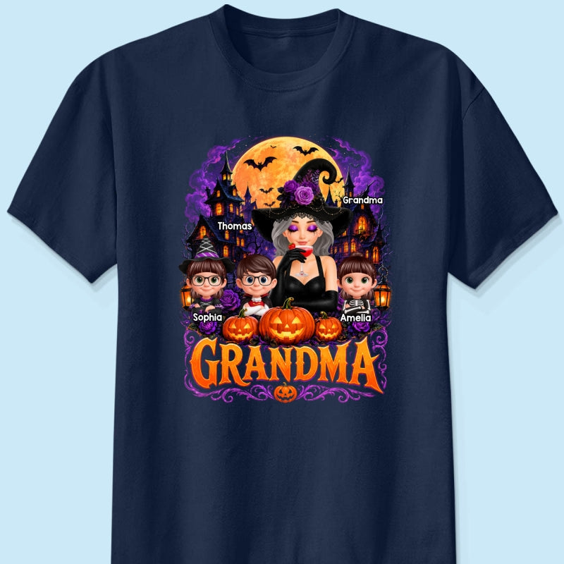 Grandma Witch Magical - Personalized Shirt - Trendy Halloween Tee for Grandma