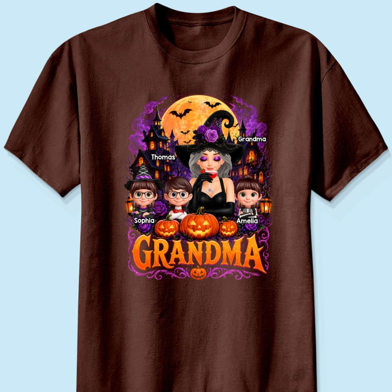 Grandma Witch Magical - Personalized Shirt - Trendy Halloween Tee for Grandma