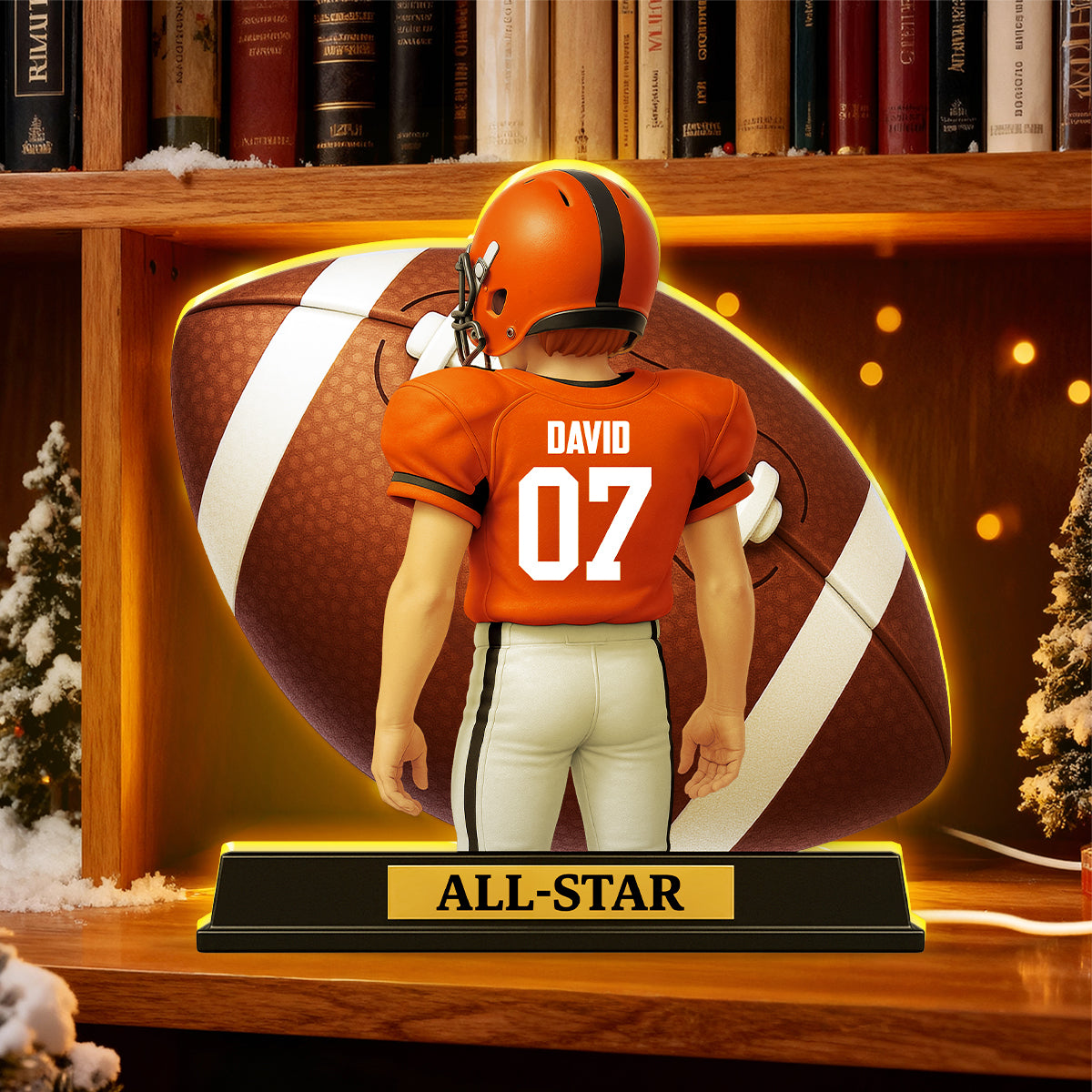 3D Effect Football Teenager Player - Personalized Light Box - Christmas Gift For Teen Boy, Son, Grandson