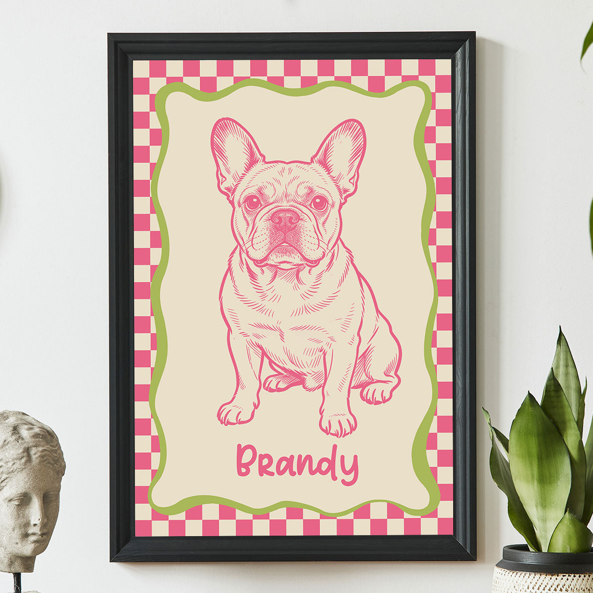 Custom Doodle Dog Portrait Minimalist, Unique Dog Art - Personalized Poster - Retro Pet Prints Gift