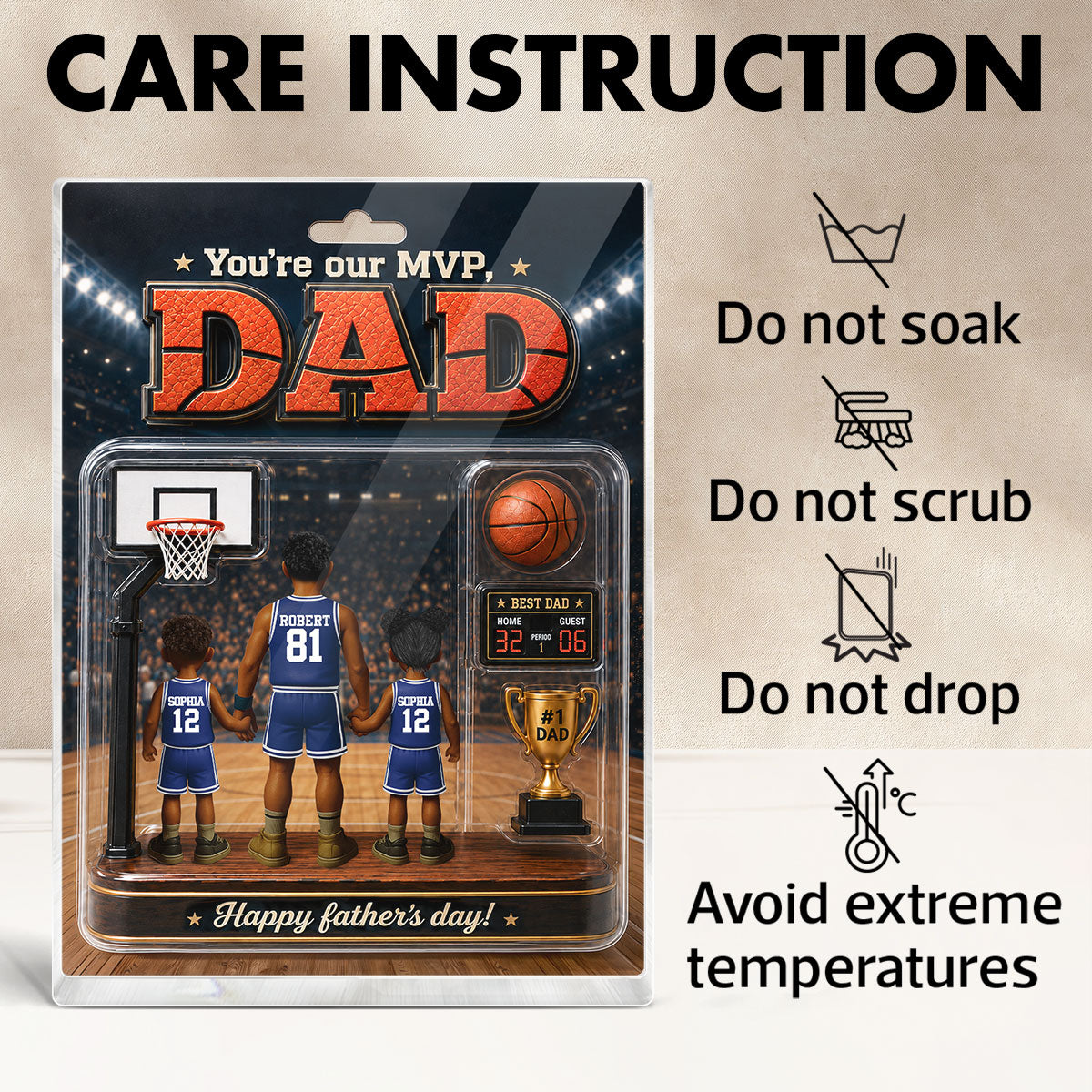 You Are Our MVP Basketball Dad, Custom Action Figure - Personalized Acrylic Block Plaque -  Gift for Dad, Husband