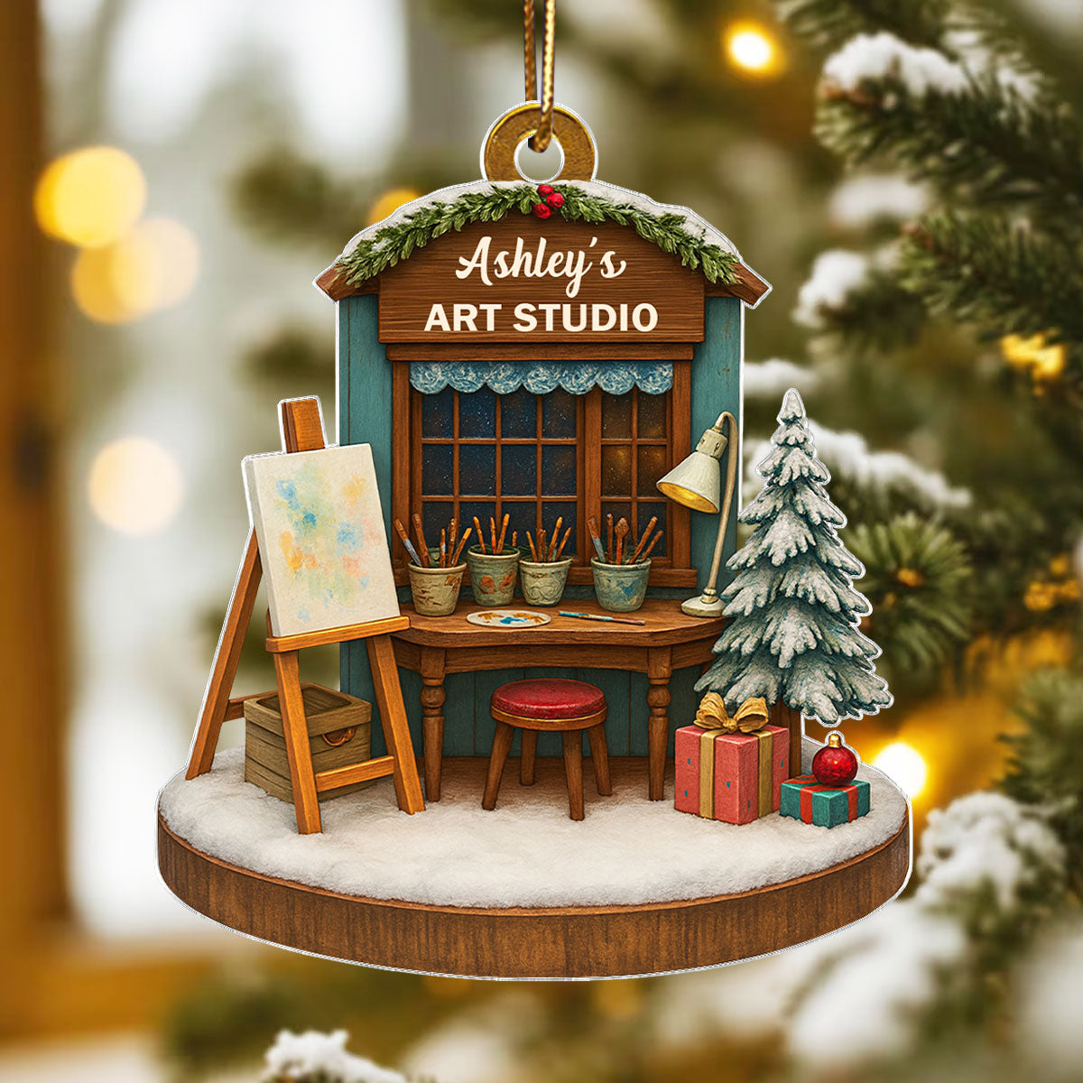 Where Creativity Comes Alive – Personalized Acrylic Ornament – Inspiring Gift for Artists & Creatives