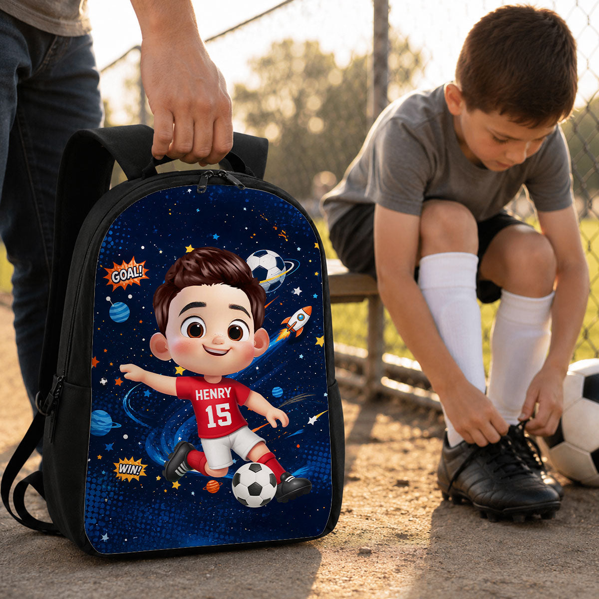 Soccer Design for Boys Girls - Personalized Backpack - Back to School Backpack for Kids