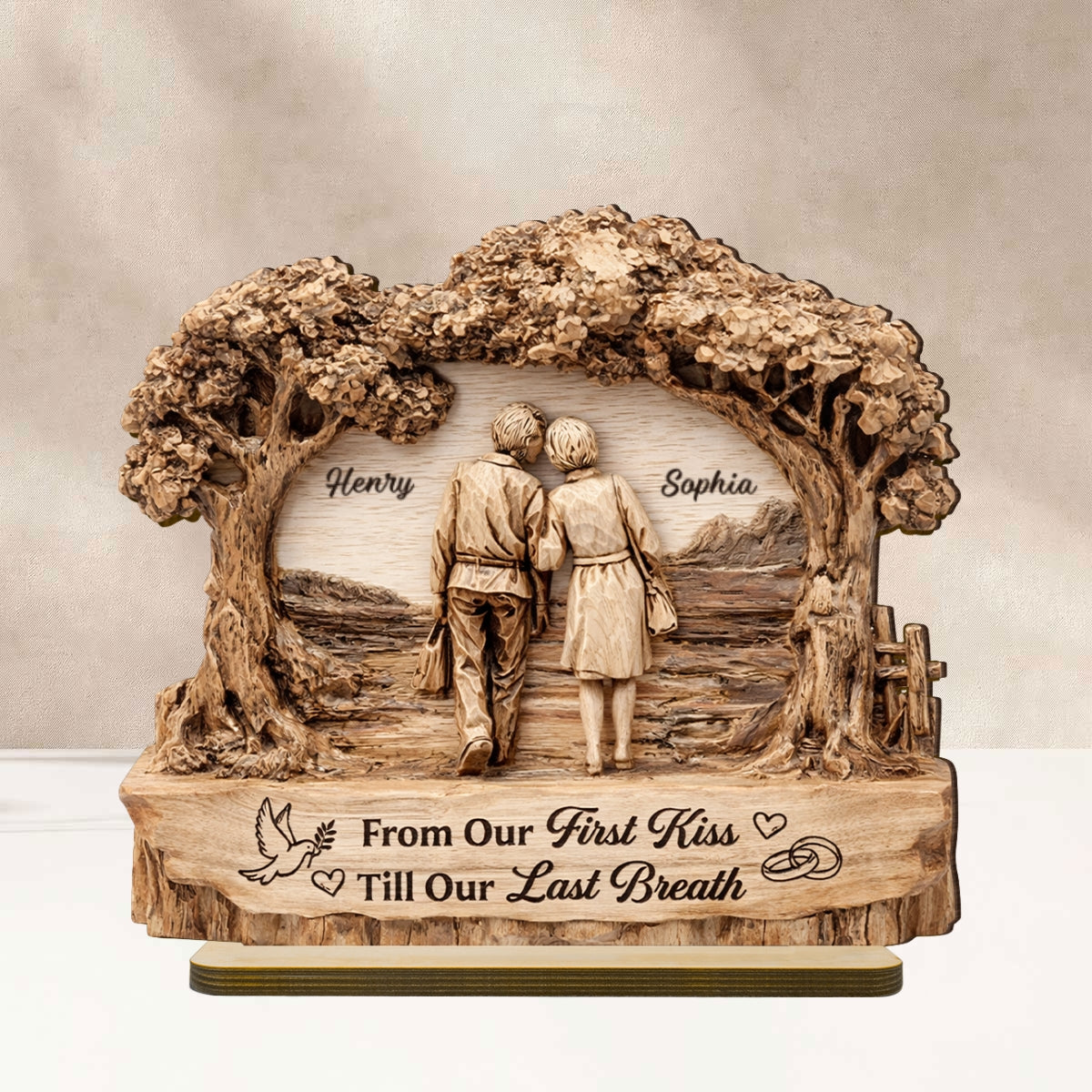 Our Forever Journey - Personalized 2-Layered Wooden Plaque - Anniversary, Valentine's Day Gift, Gift For Him, Gift For Her