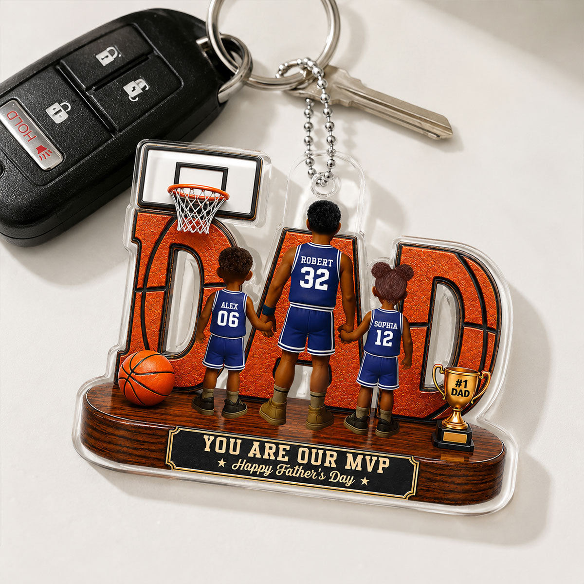 Basketball Dad Legend You Are Our MVP - Personalized Acrylic Car Hanger - Father's Day Gift For Dad, Husband, Basketball Fans