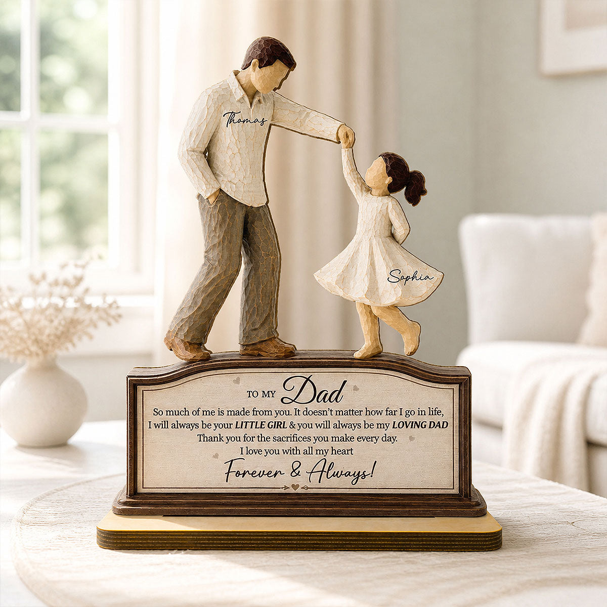 Will Always Be Your Little Girl Father & Daughter Dancing - Personalized 2-Layered Wooden Plaque - Sentimental  Gift From Daughter