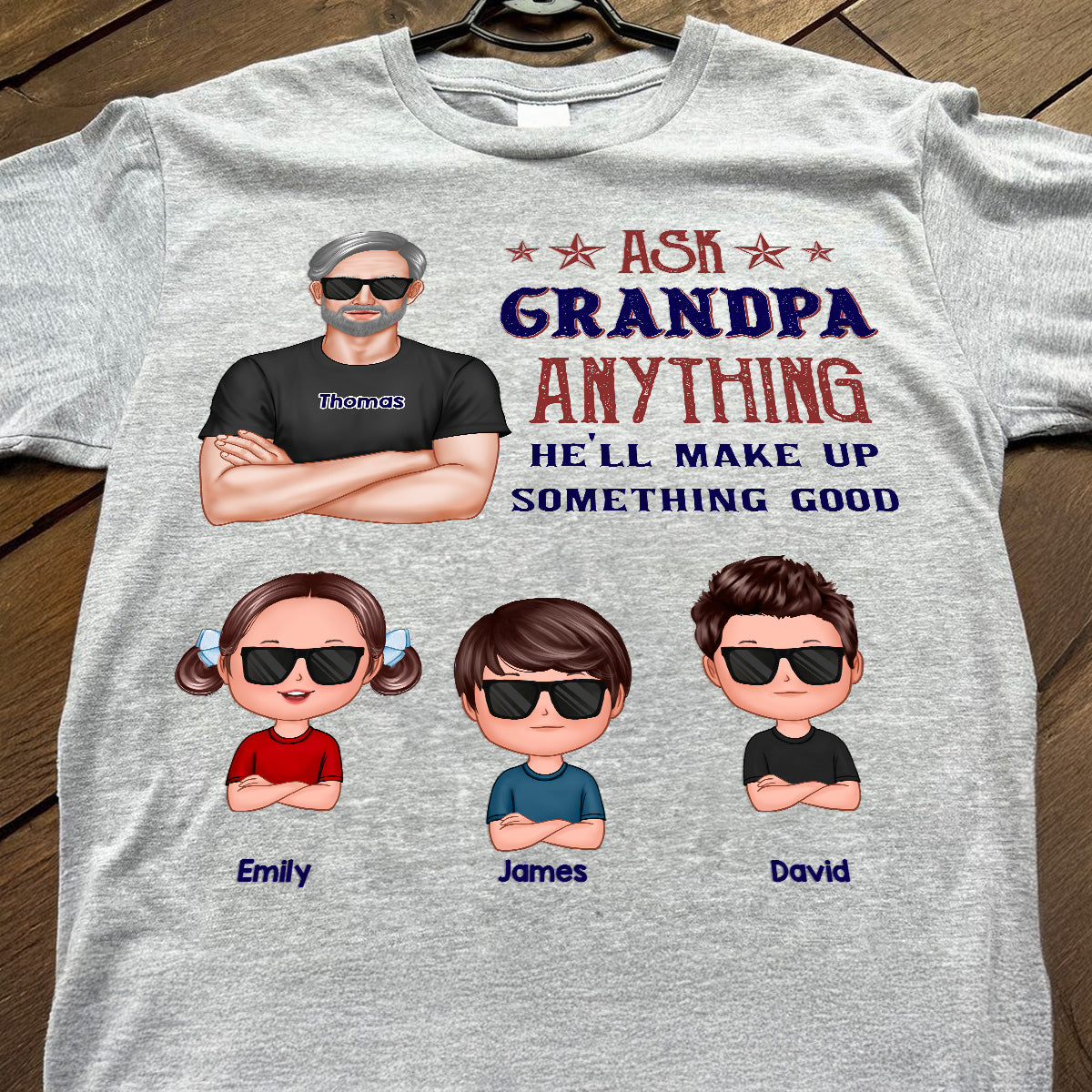 Ask Grandpa Anything - Personalized Shirt - Funny Father's Day Shirt For Husband, Dad, Grandpa