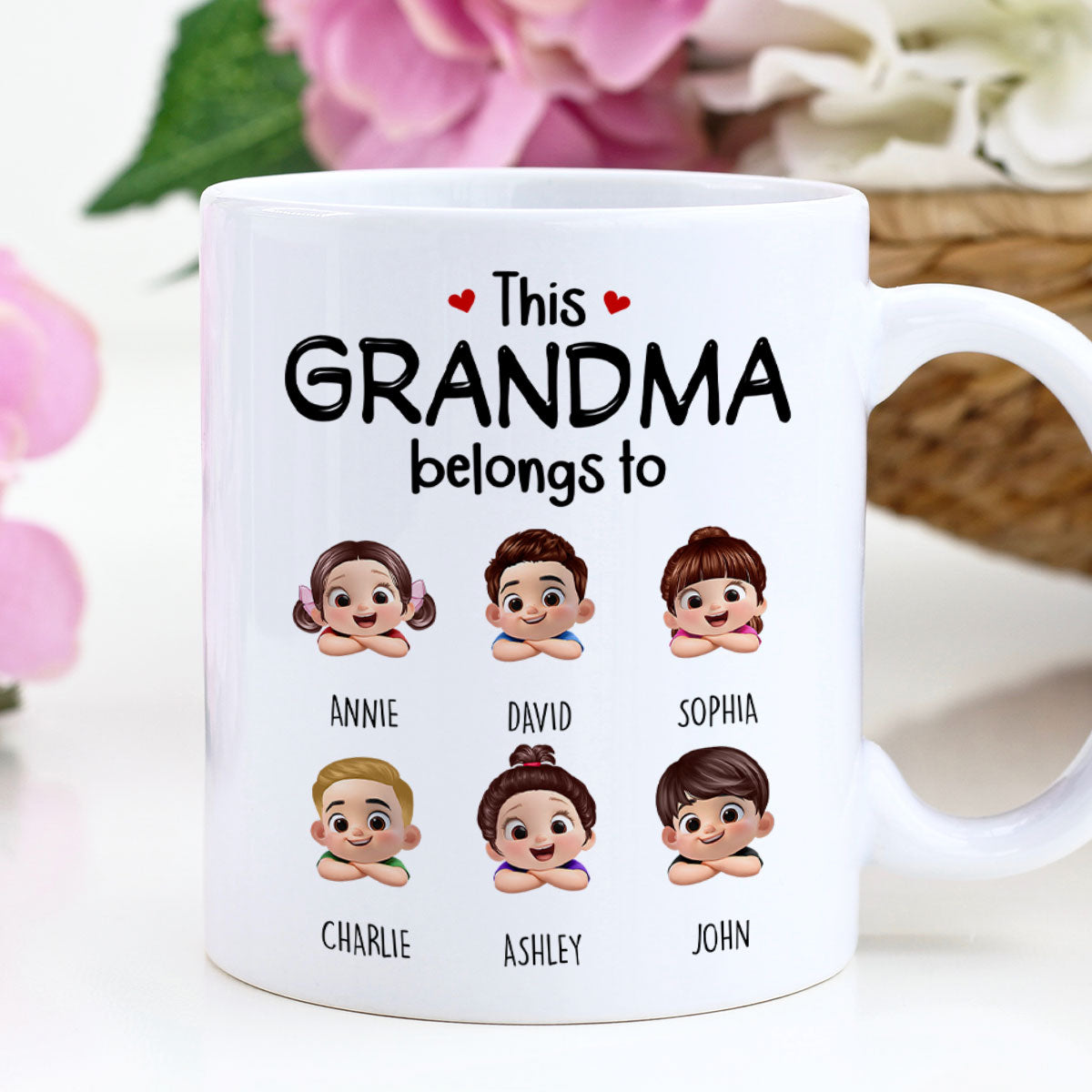 This Grandma Belongs to Cute Grandkids - Personalized Mug - Heartfelt Mother's Day Gift for Grandma