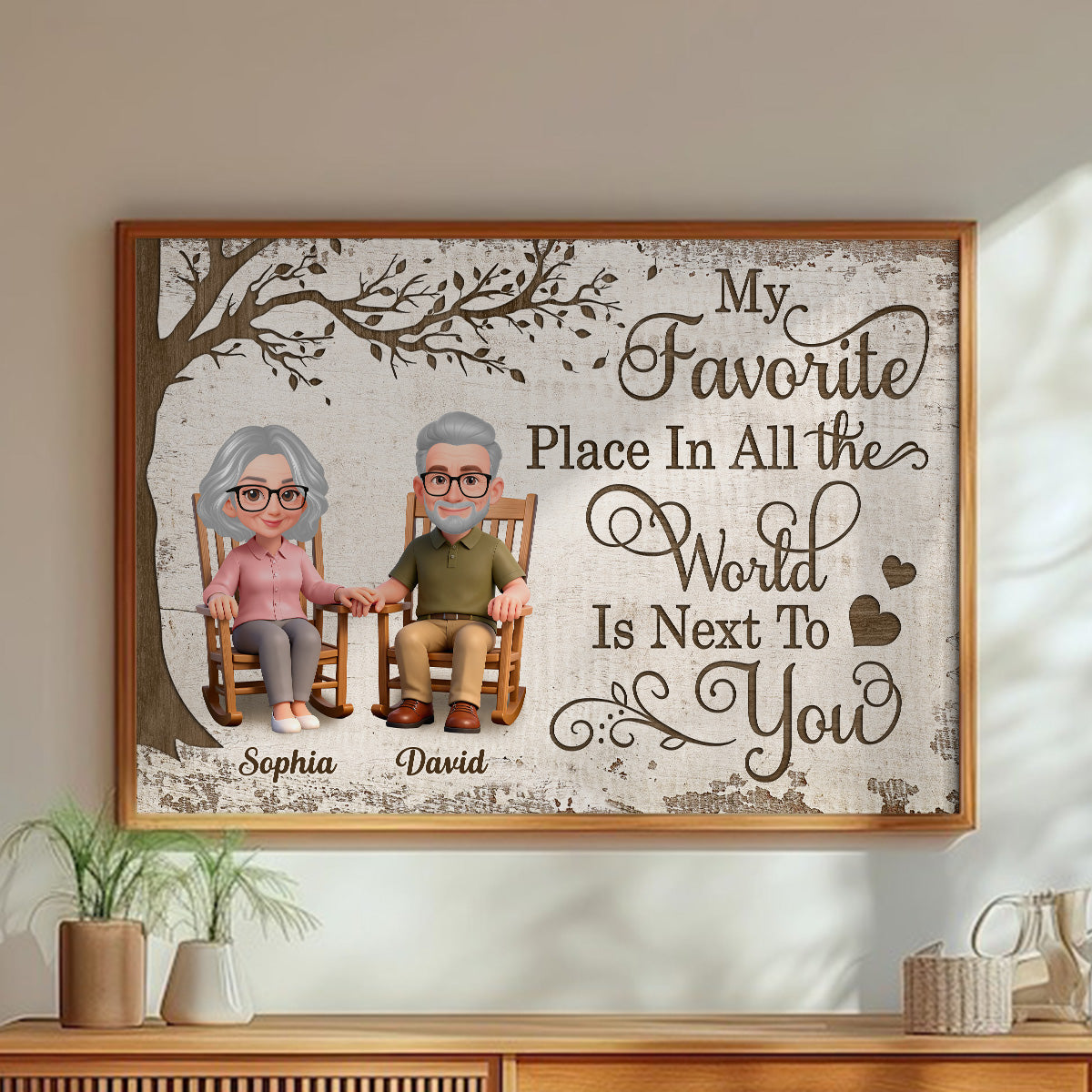 Eternal Love Couple On Rocking Chair - Personalized Poster - Valentine's Day Gift For Couple