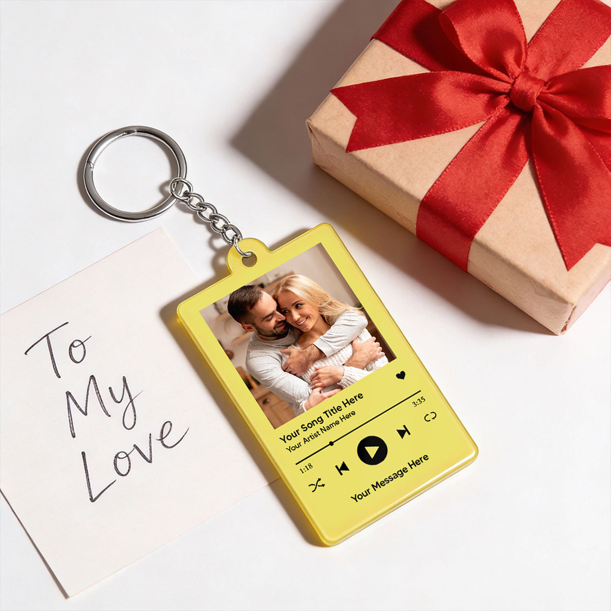 Custom Your Favorite Song - Personalized Acrylic Keychain -Sentimental Valentine's Day Gift for her, for him