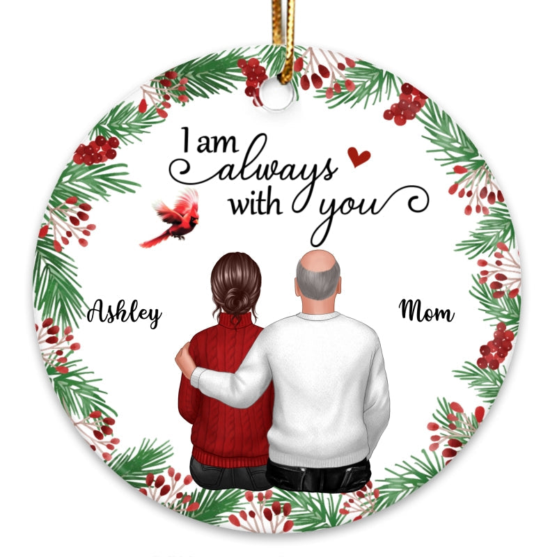 Holly Branch Memorial Personalized Circle Ornament