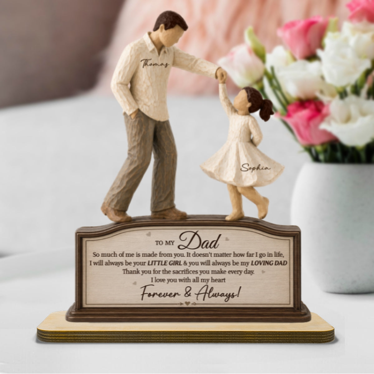 Will Always Be Your Little Girl Father & Daughter Dancing - Personalized 2-Layered Wooden Plaque - Sentimental  Gift From Daughter